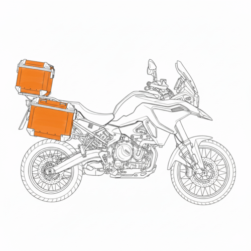 Motocykl wyprawowy z kuframi LOBOO